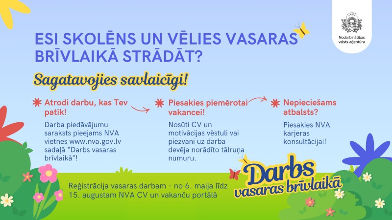 Vai vēlies strādāt vasarā?